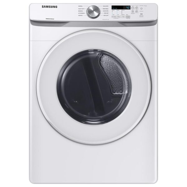 7.5 cu. ft. 240-Volt White Electric Dryer with Sensor Dryer (Pedestals Sold Separately)