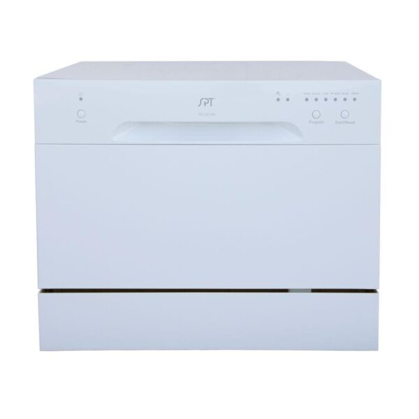 21 in. White Digital Portable Countertop 120-Volt Dishwasher with 6 Cycles and 6 Place Settings Capacity