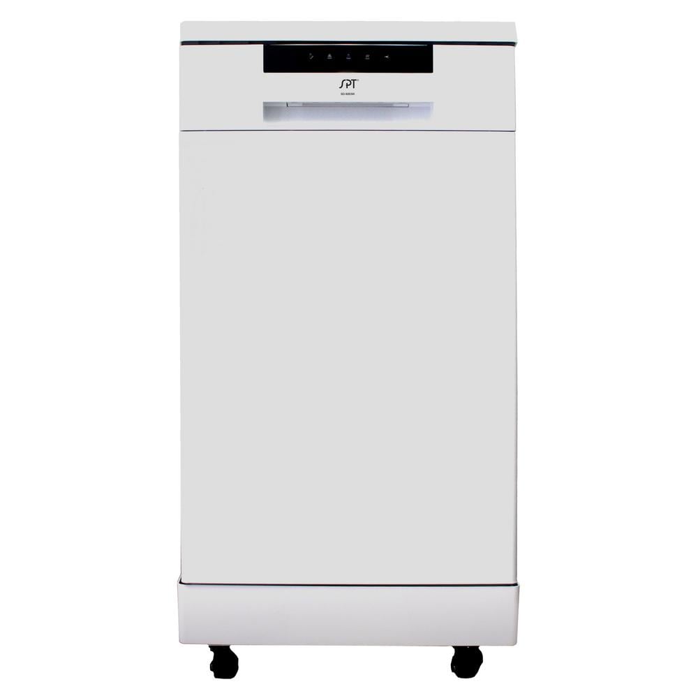 18 in. White Electronic Portable 120-Volt Dishwasher with 6-Cycles with 8 Place Setting Capacity