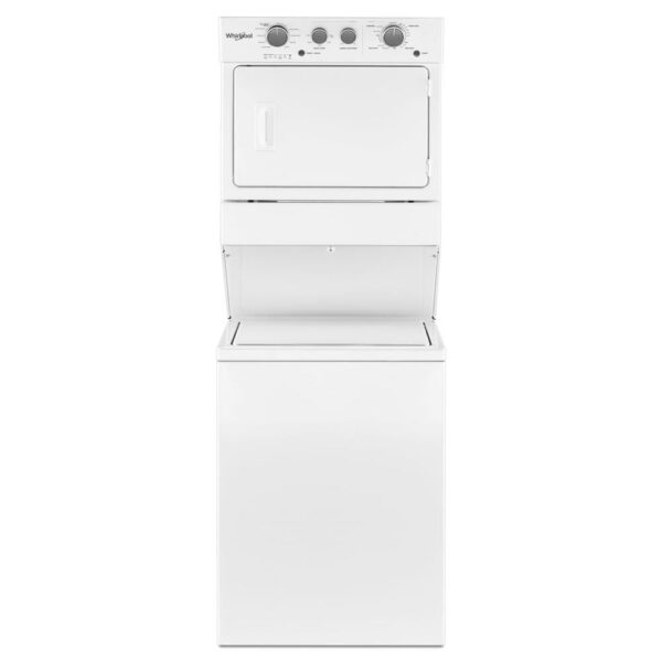 3.5 cu. ft. Stacked Washer and Electric Dryer with 9-Wash Cycles and Auto Dry in White