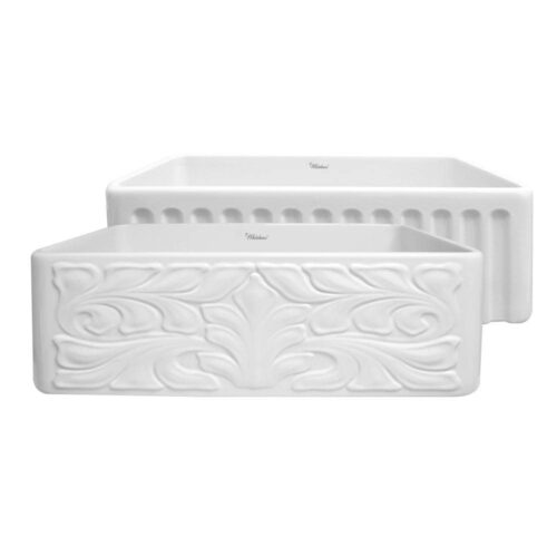 Gothichaus Reversible Farmhaus Series Farmhouse Apron Front Fireclay 30 in. Single Bowl Kitchen Sink in White