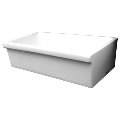 Quatro Alcove Reversible Farmhaus Farmhouse Apron Front Fireclay 36 in. Single Bowl Kitchen Sink in White