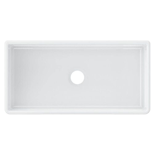 Farmhouse Apron Front Fireclay 36 in. x 18 in. x 10 in. Plain Single Bowl Kitchen Sink with Center Drain in White